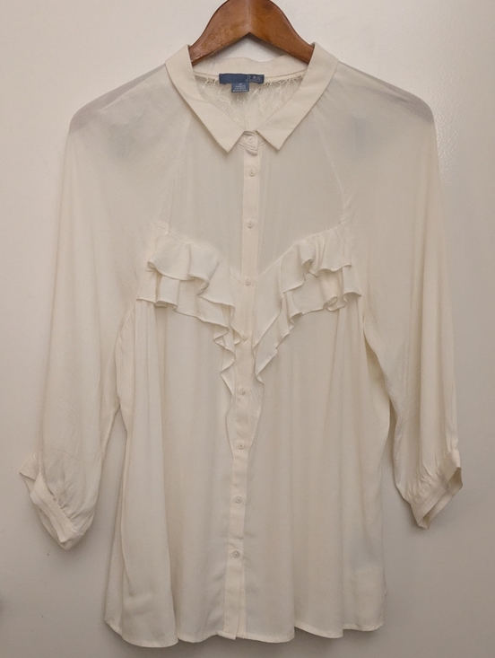 Anthropologie Tops - Anthropologie Lie Romantic Bohemian Ruffled Lace Blouse White Size 14